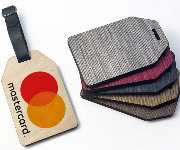 Étiquette pour sac en bois